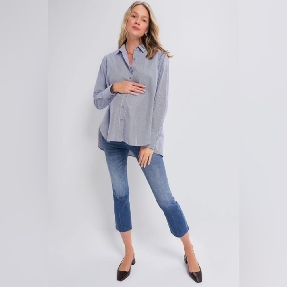 Hatch maternity crop jeans indigo 26